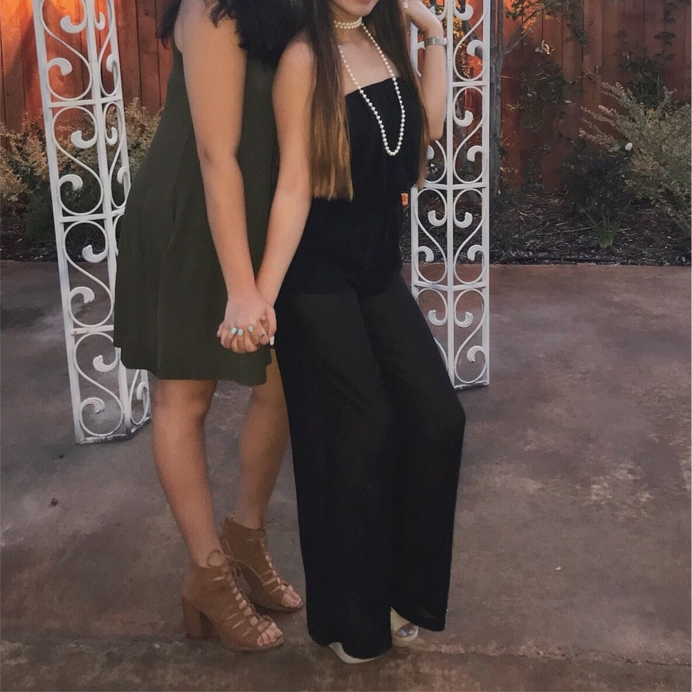 Black Strapless Jumpsuit